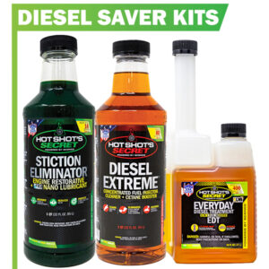 32-ounce bottle of Stiction Eliminator, 32-ounce bottle of Diesel Extreme, 16-ounce twin-neck bottle of EDT