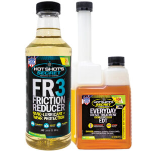 32-ounce bottle of FR3 and a 16-ounce twin-neck bottle of EDT